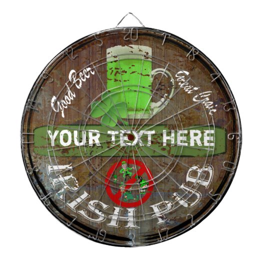 Personalisiertes irisches Pubzeichen Dartscheibe (vorne)