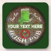 Personalisiertes irisches Pubzeichen Getränkeuntersetzer (Vorderseite)