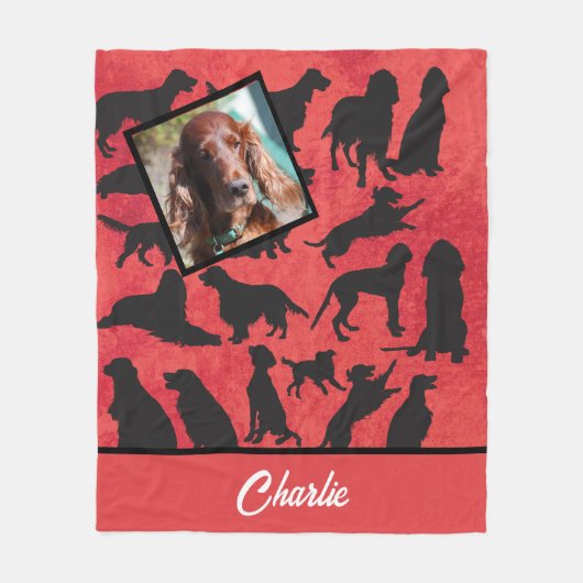 Personalisiertes irisches Setter-Muster Fleecedecke (Vorderseite)