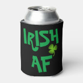 Personalisiertes Irish AF Kleeblatt Black Can Cool Dosenkühler (Kanne Vorderseite)