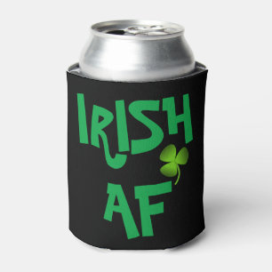 Personalisiertes Irish AF Kleeblatt Black Can Cool Dosenkühler