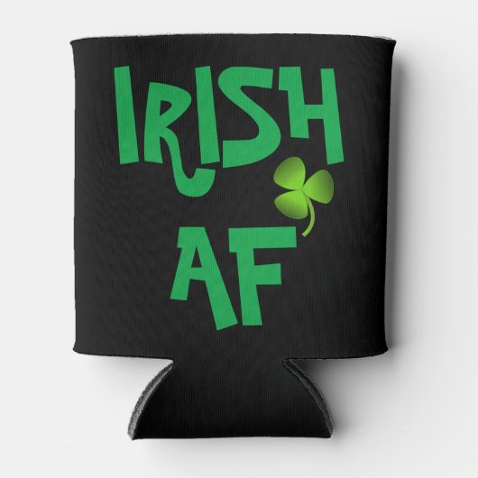 Personalisiertes Irish AF Kleeblatt Black Can Cool Dosenkühler (Vorderseite)