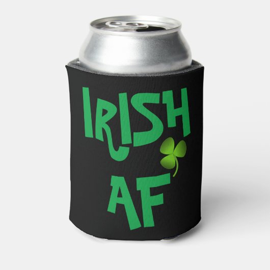 Personalisiertes Irish AF Kleeblatt Black Can Cool Dosenkühler (Kanne Rückseite)