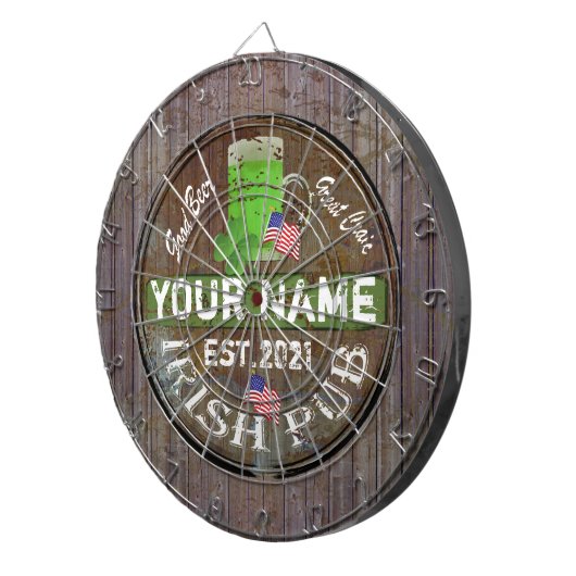 Personalisiertes Irish American Pub sign Dart Boar Dartscheibe (Vorderseite rechts)