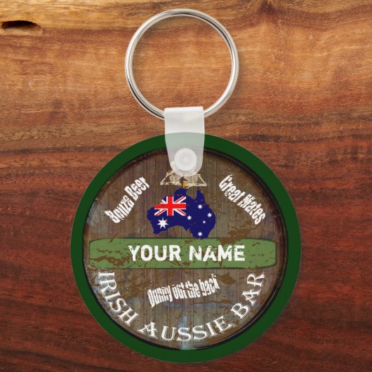 Personalisiertes Irish Aussie Pub-Zeichen Schlüsselanhänger (Vorderseite)