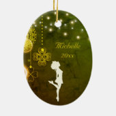 Personalisiertes Irish Dance Celtic Clolies Weihna Keramik Ornament (Hinten)