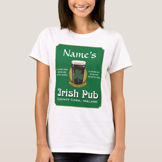 Personalisiertes Irish Pub Babydoll T-Shirt (Vorderseite)