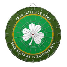 Personalisiertes Irish Pub Green & Gold White Klee