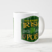 Personalisiertes Irish Pub-Zeichen Jumbo-Tasse (Vorderseite Rechts)