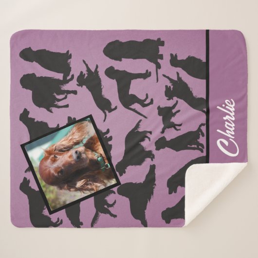 Personalisiertes Irish Setter Muster Sherpa Blanke Sherpadecke (Vorderseite (Horizontal))