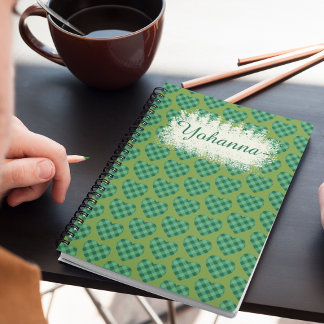 Personalisiertes Irish Tartan Herzdesign Notizblock