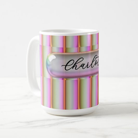 Personalisiertes Irisierendes Glas Individueller N Kaffeetasse (Vorderseite Links)