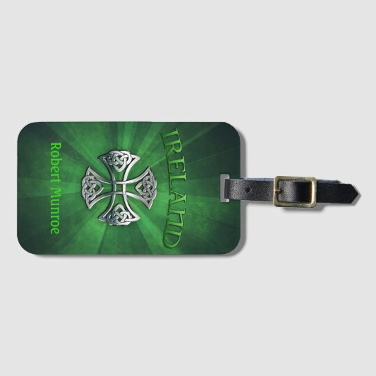 Personalisiertes Irland Celtic Cross Gepäckanhänger (Vorderseite (Horizontal))