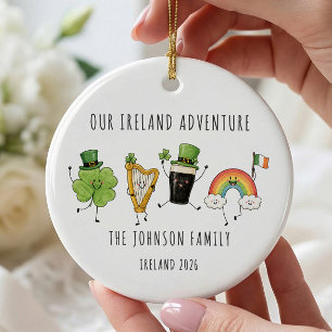 Personalisiertes Irland-Familienurlaub-Ornament Keramik Ornament