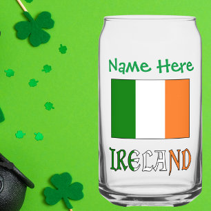 Personalisiertes Irland-Flagge-Erbe Dosenglas