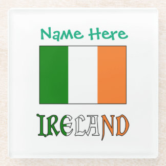 Personalisiertes Irland-Flagge-Erbe Glasuntersetzer