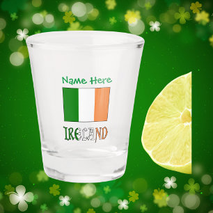 Personalisiertes Irland-Flagge-Erbe  Schnapsglas