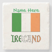 Personalisiertes Irland-Flagge-Erbe Steinuntersetzer (Vorderseite)