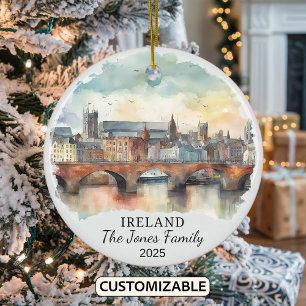 Personalisiertes Irland-Ornament, Irland-Geschenk Keramik Ornament