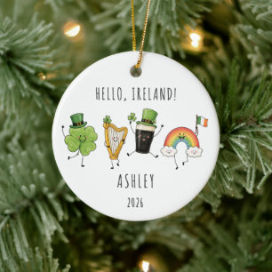Personalisiertes Irland Urlaub Reisegeschenk Keramik Ornament
