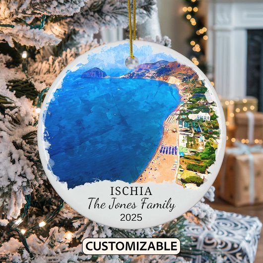 Personalisiertes Ischia-Ornament, Italien Keramik Ornament