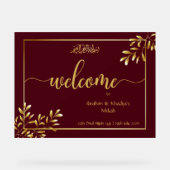 Personalisiertes islamisches Hochzeitssymbol Acrylschild (Vorderseite)