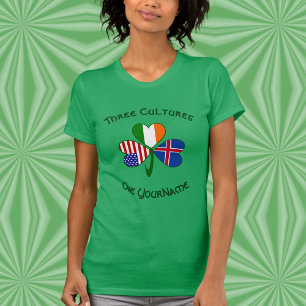 Personalisiertes Island Irland USA Shamrock Damen T-Shirt