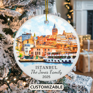 Personalisiertes Istanbul-Ornament, Geschenk der T Keramik Ornament