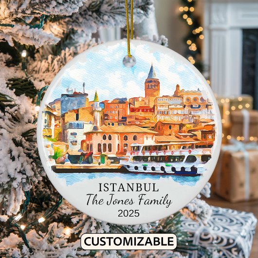 Personalisiertes Istanbul-Ornament, Geschenk der T Keramik Ornament