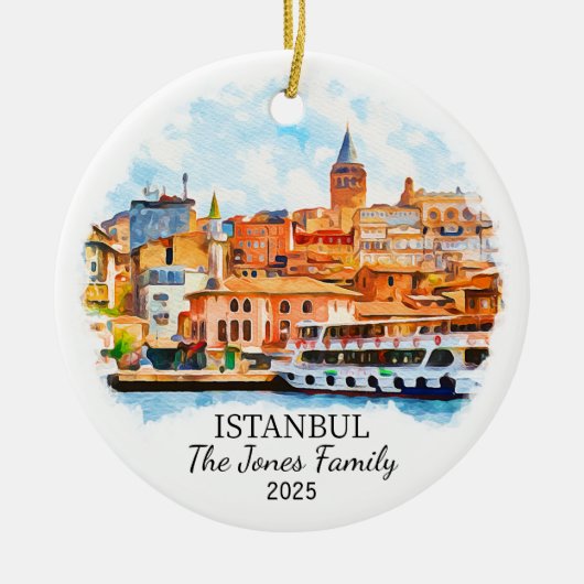 Personalisiertes Istanbul-Ornament, Geschenk der T Keramik Ornament (Vorne)