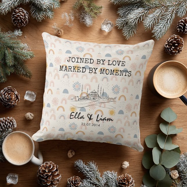 Personalisiertes Istanbul Skyline Minimalistisches Kissen (Von Creator hochgeladen)