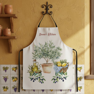 Personalisiertes italienisches Aquarell-Kochen Schürze