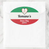 Personalisiertes italienisches "Family Sauce Day"- Ovaler Aufkleber (Tasche)