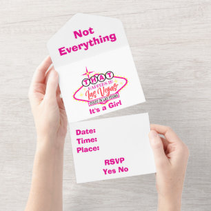 Personalisiertes It's a Girl Las Vegas All In One Einladung