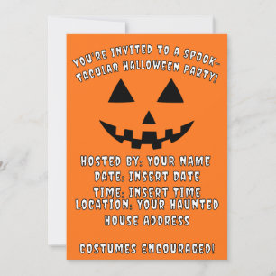 Personalisiertes Jack-o'-Lantern-Halloween-Party Einladung