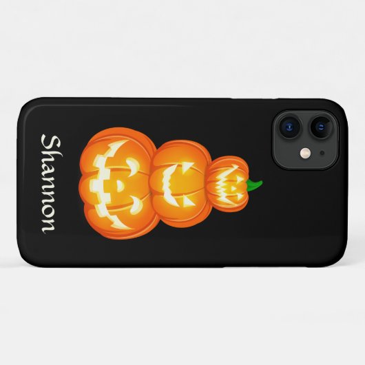Personalisiertes Jack-o-Laterne Trio Halloween Case-Mate iPhone Hülle (Rückseite (Horizontal))