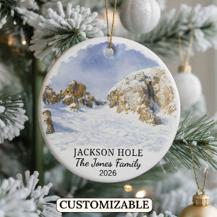 Personalisiertes Jackson Hole Mountain Resort, Wyo Keramik Ornament
