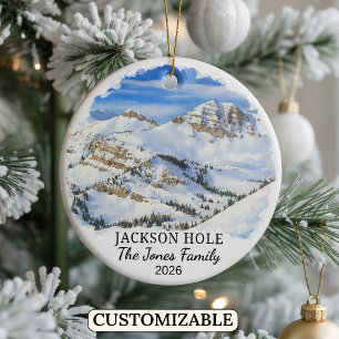Personalisiertes Jackson Hole Mountain Resort, Wyo Keramik Ornament