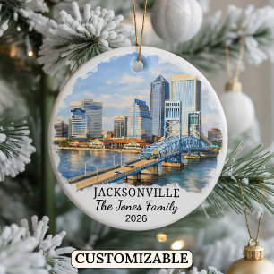 Personalisiertes Jacksonville-Ornament, Benutzerde Keramik Ornament