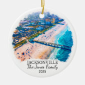 Personalisiertes Jacksonville-Ornament, Staat Flor Keramik Ornament (Vorne)