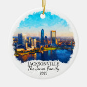 Personalisiertes Jacksonville-Ornament, Staat Flor Keramik Ornament (Vorne)
