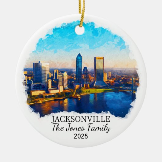 Personalisiertes Jacksonville-Ornament, Staat Flor Keramik Ornament (Vorne)