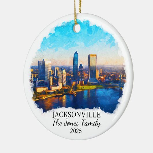 Personalisiertes Jacksonville-Ornament, Staat Flor Keramik Ornament (Links)