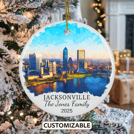 Personalisiertes Jacksonville-Ornament, Staat Flor Keramik Ornament