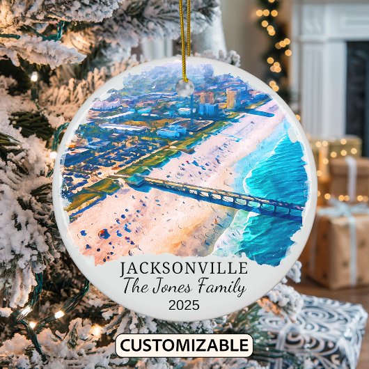 Personalisiertes Jacksonville-Ornament, Staat Flor Keramik Ornament