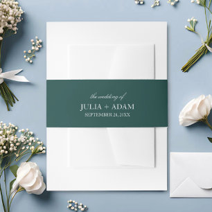 Personalisiertes Jägergrün die Hochzeit von Einladungsbanderole