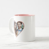 Personalisiertes Jahr Custom Foto Heart Pink Zweifarbige Tasse (Vorderseite Links)