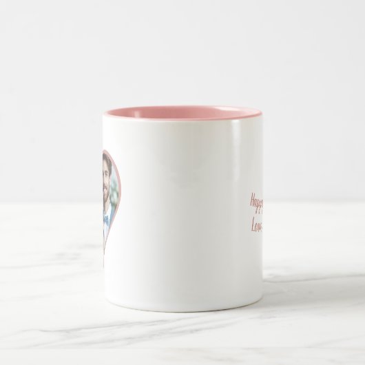 Personalisiertes Jahr Custom Foto Heart Pink Zweifarbige Tasse (Mittel)