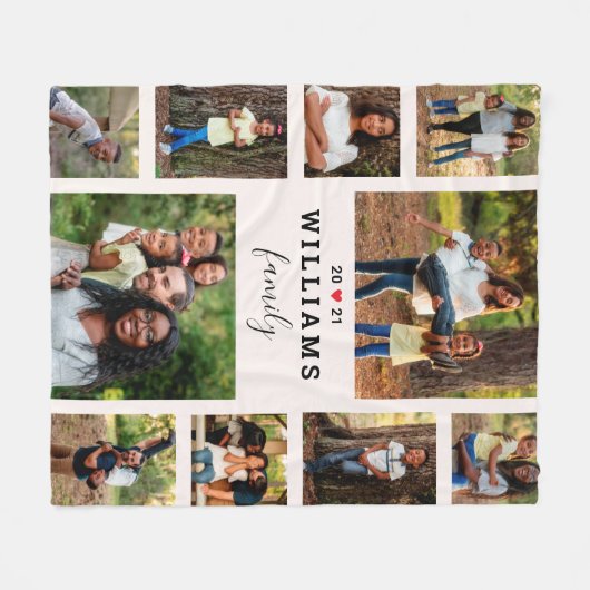 Personalisiertes Jahr der Herzklopfen Fleecedecke (Vorderseite (Horizontal))