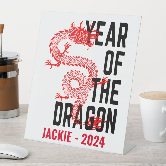 Personalisiertes Jahr des Geburtsjahres des Drache Sockelschild (In Situ)